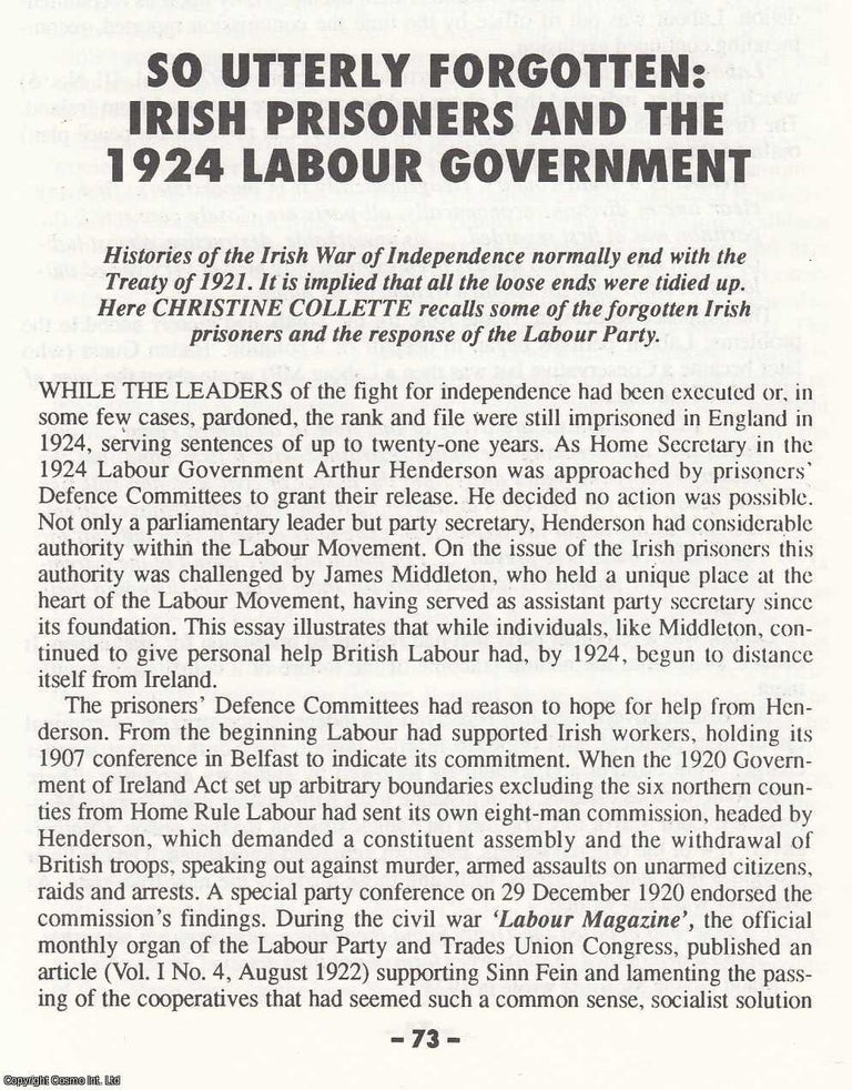 Item #366507 Irish Prisoners and the 1924 Labour Government. An original article from North West...