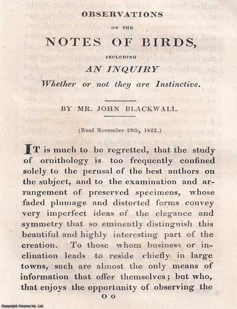 Item #366540 1824: Observations on the Notes of Birds, including an Inquiry Whether or not they...