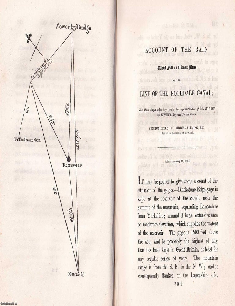Item #366565 1831: Account of the Rain which fell on different places on the line of the Rochdale...