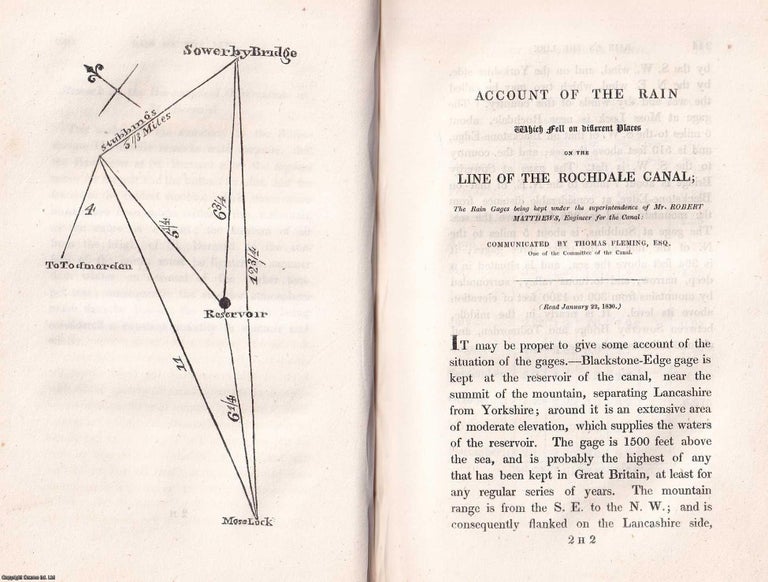 Item #366565 1831: Account of the Rain which fell on different places on the line of the Rochdale...