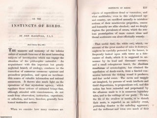 1831: On the Instincts of Birds. An original article from. John Blackwall.