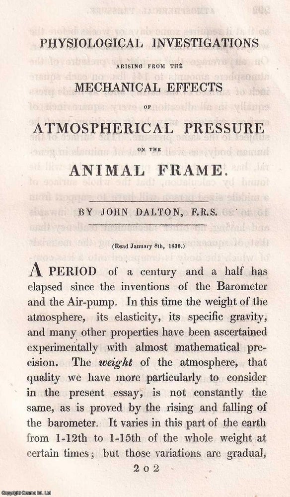 Item #366567 1831: Physiological Investigations arising from the Mechanical Effects of...