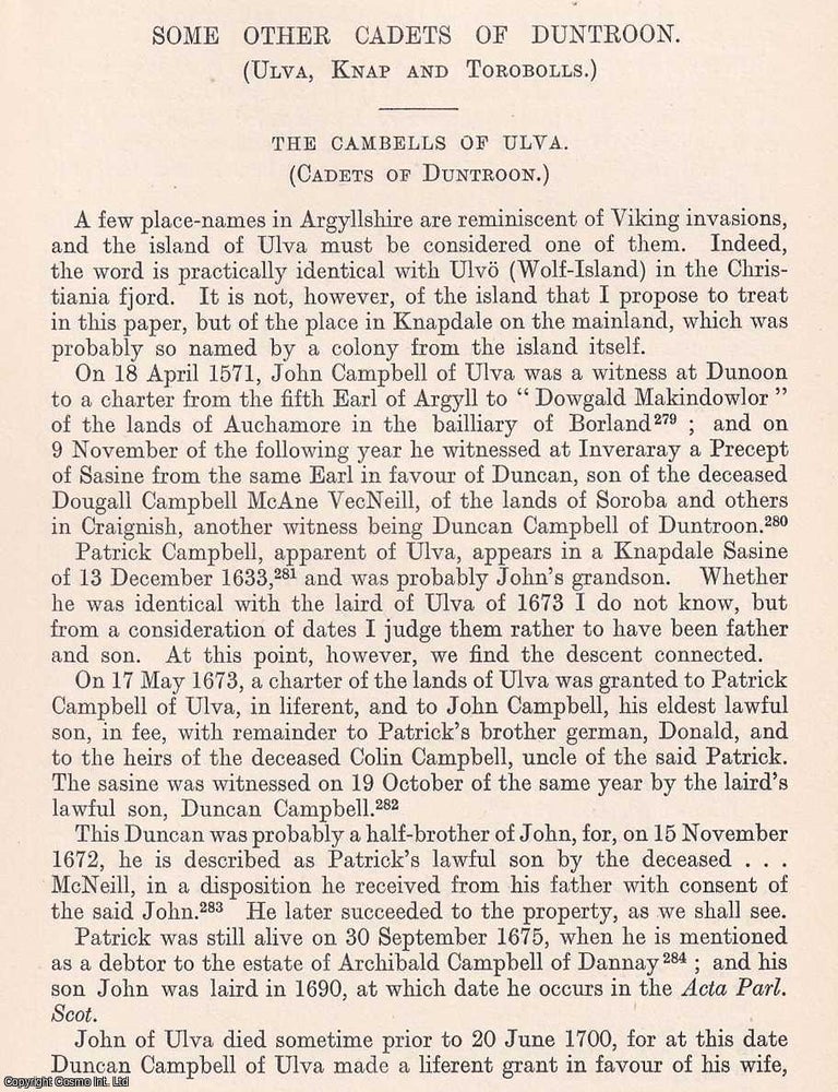 Item #366716 Some other Cadets of Duntroon (Ulva, Knap and Torobolls). An original article from...