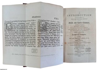 Thomas Frognall Dibdin : An Introduction to the Knowledge of Rare and Valuable Editions of the Greek and Latin Classics; Including an Account of Polyglot Bibles. 2 Volumes. Third Edition, with additional Authors, and Biographical Notices (chiefly of English Editors).
