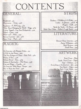 Head Magazine, The Magic Issue. No 5. : Magick; Human Sacrifice; How to Raise the Dead; Cats and Magic; Kaos, and more.