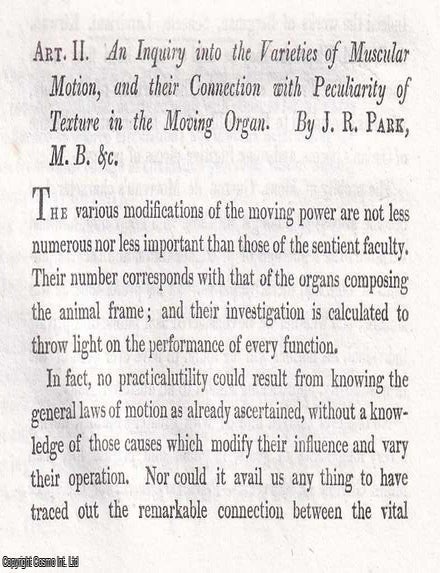 Item #366983 An Inquiry into the Varieties of Muscular Motion, & their Connection with...