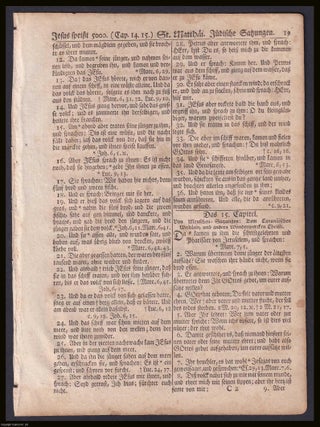Bible leaf printed in 1776 by Christopher Saur Jr. at Germantown, Pennsylvania : double sided German language