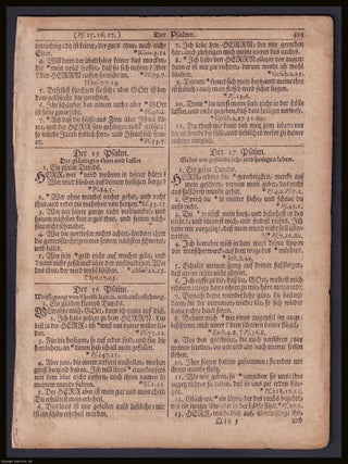 Bible leaf printed in 1743 by Christopher Saur at Germantown, Pennsylvania : double sided German language