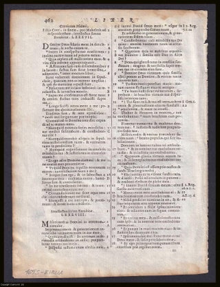 1693 Latin Bible double sided leaf; Sixto-Clementine Vulgate. Biblia sacra. 1693 PRINTING.