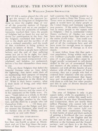 Belgium: The Innocent Bystander. By William Joseph Showalter. An original article from the National Geographic Magazine, 1914.