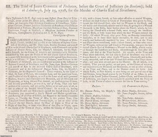 Item #367314 The Trial of James Carnegie of Finhaven, before the Court of Justiciary in Scotland,...