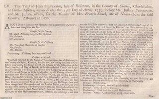 Item #367316 The Trial of John Stevenson, late of Bickerton, in the County of Chester,...