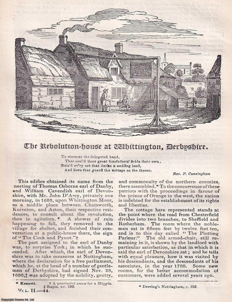 Item #367335 The Revolution House at Whittington, Derbyshire. An original article from...