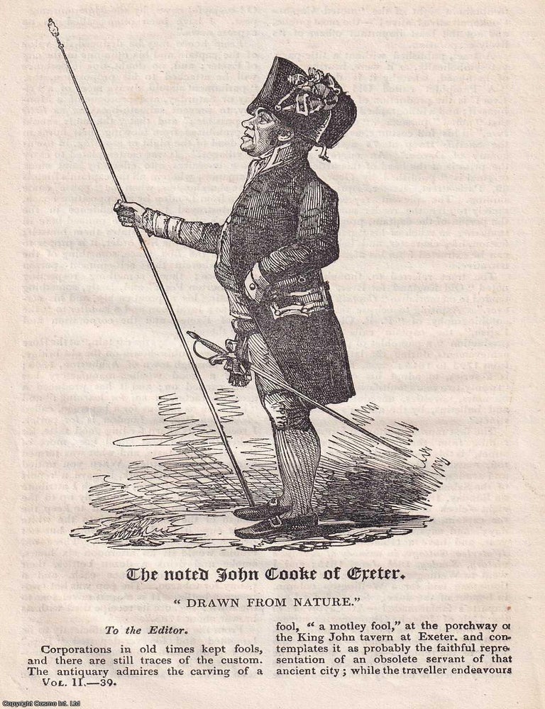 Item #367339 The noted John Cooke of Exeter, Captain of the Exeter Javelin Men. An original...