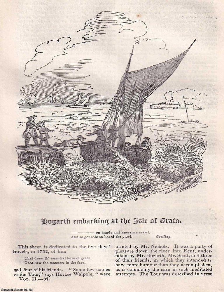 Item #367340 William Hogarth embarking at the Isle of Grain. An original article from Hone's...