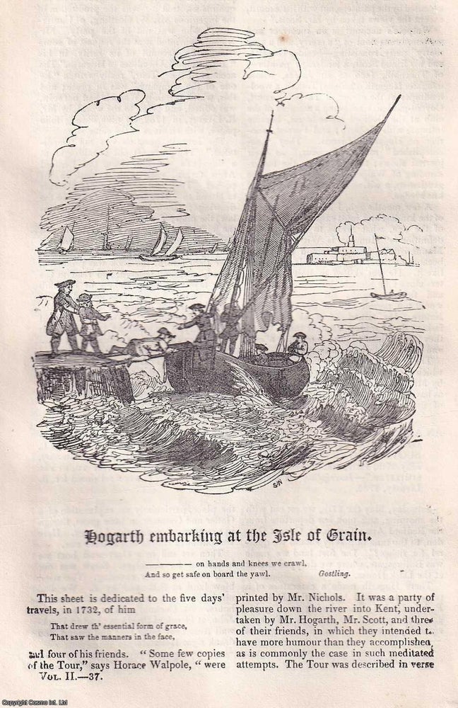 Item #367340 William Hogarth embarking at the Isle of Grain. An original article from Hone's...