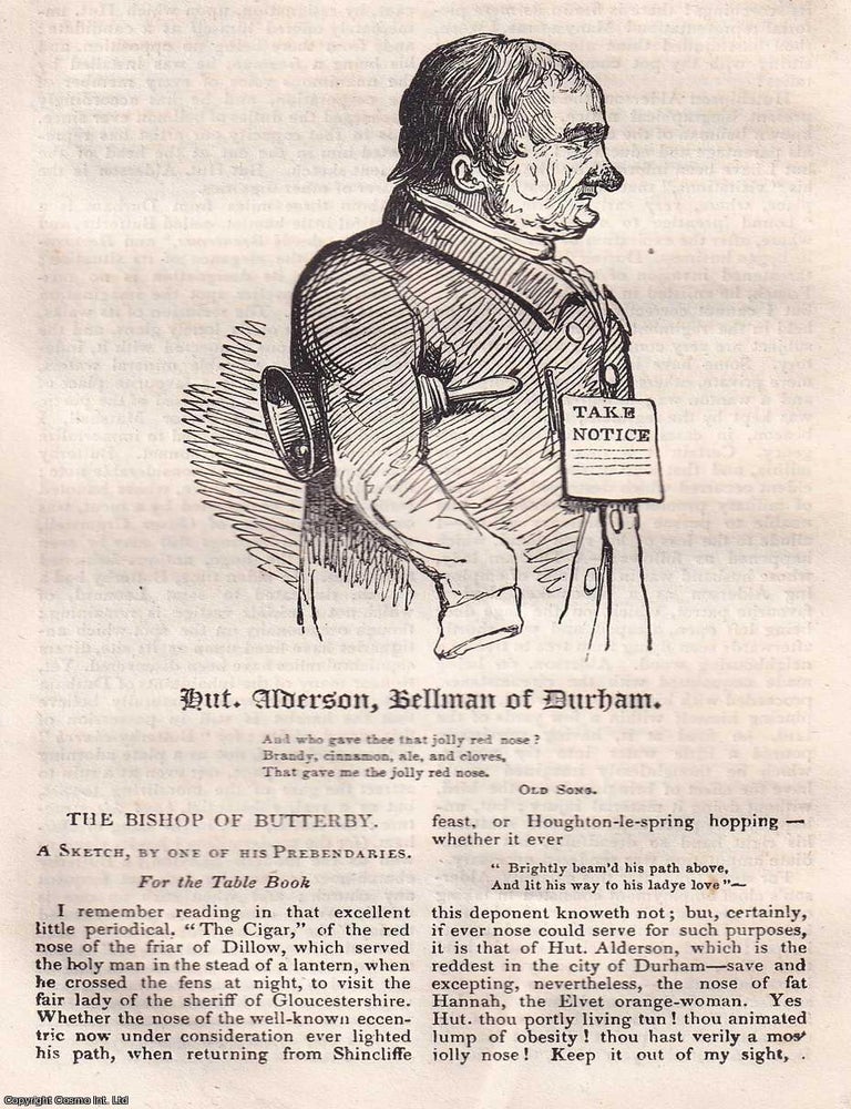 Item #367347 Hutchinson Alderson, Bellman of Durham, Lord Bishop of Butterby. An original article...