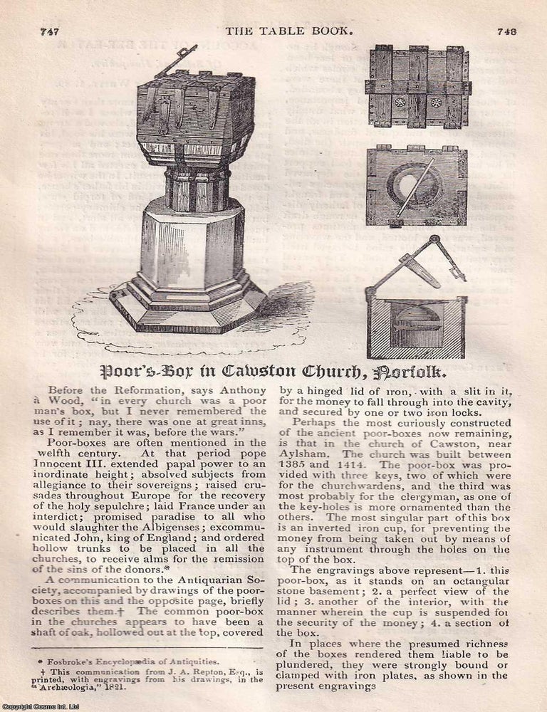 Item #367351 Poor Boxes in Loddon Church and Cawston Church, Norfolk. An original article from...
