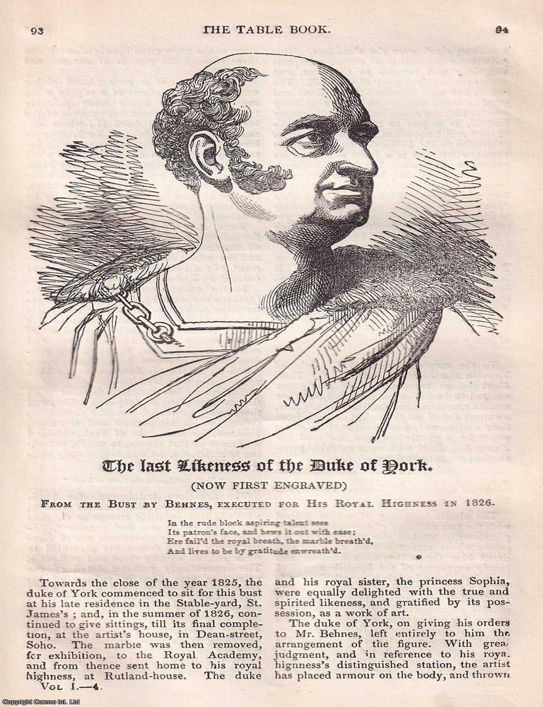 Item #367355 The Last Likeness of the Duke of York; Prince Frederick, Duke of York and Albany. An...