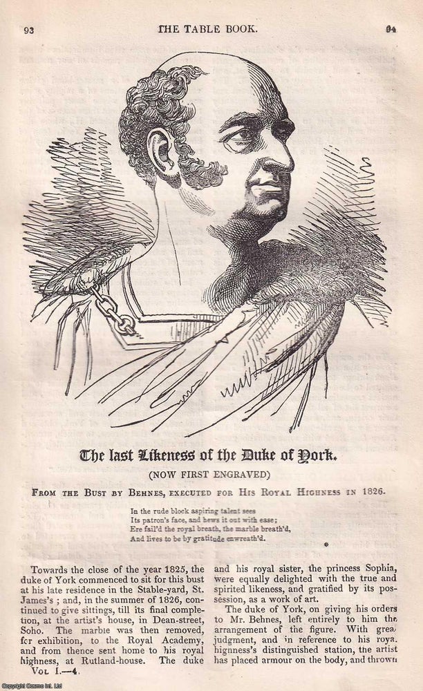 Item #367355 The Last Likeness of the Duke of York; Prince Frederick, Duke of York and Albany. An...