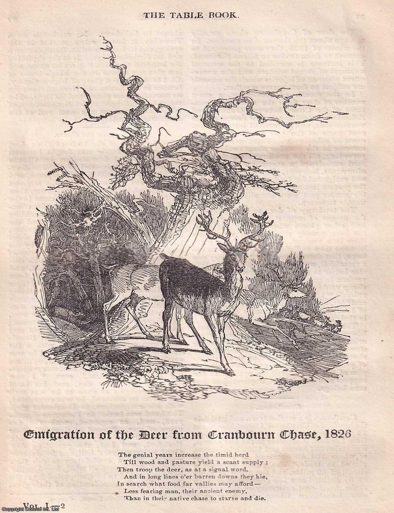 Item #367357 Emigration of the Deer from Cranbourn Chase, 1826. An original article from...