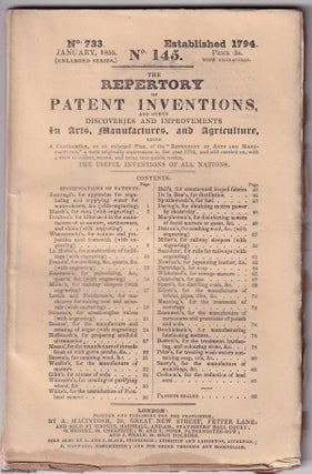 Item #367369 January 1855. The Repertory of Patent Inventions, and other Discoveries and...