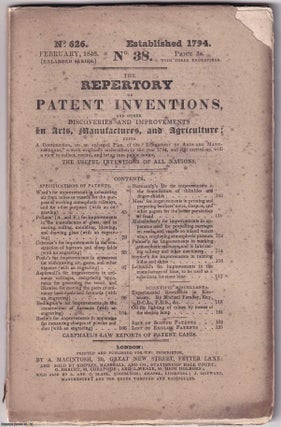 Item #367370 February 1846. The Repertory of Patent Inventions, and other Discoveries and...
