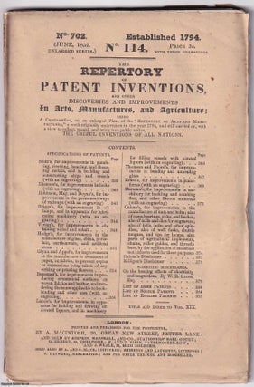 Item #367373 June 1852. The Repertory of Patent Inventions, and other Discoveries and...