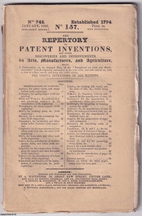 Item #367375 January 1856. The Repertory of Patent Inventions, and other Discoveries and...