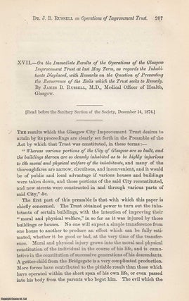 On the Immediate Results of the Operations of the Glasgow. M. D. James B. Rusell, Medical.