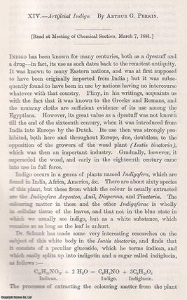 Item #367607 Artificial Indigo. This is an original article from the Proceedings of the Glasgow...