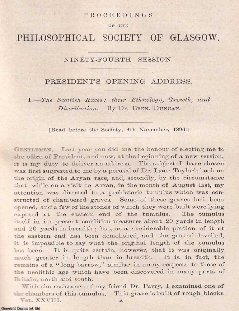 Item #367680 The Scottish Races: Their Ethnology, Growth, and Distribution. An original article...