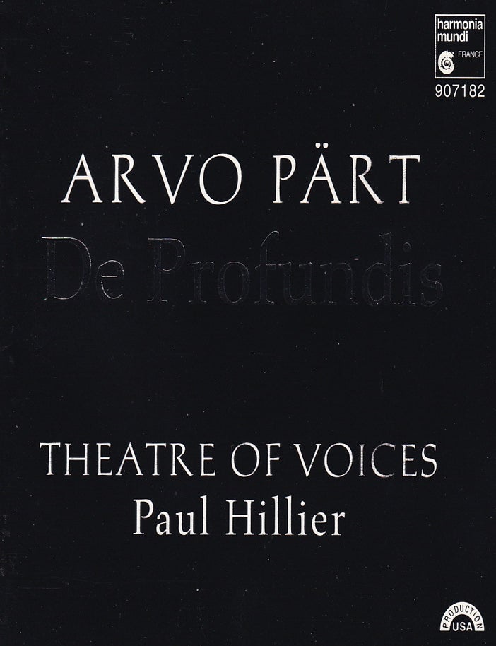 Item #367784 Arvo Part (born 1935 in Paide, Estonia) : De Profundis. Theatre of Voices, Paul...