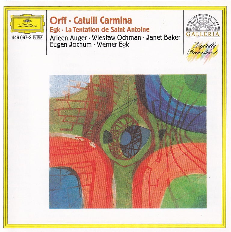 Item #367790 Carl Orff : Catulli Carmina. Werner Egk : La Tentation de Saint Antoine. See...