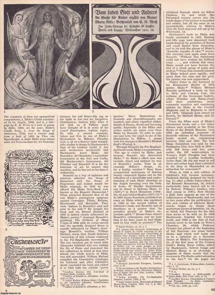 Item #367925 William Blake and Art Nouveau. By Robert Schmutzler. This is an original article...