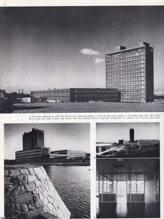 Runcorn, a Town One Building Thick, by Ian Nairn & Richard Reid, ALONG WITH Pilkington's Canteen, St. Helens. ALONG WITH Pilkington's HQ Offices, St. Helens. Architects, Fry, Drew & Partners. This is an original article from The Architectural Review, 1964.