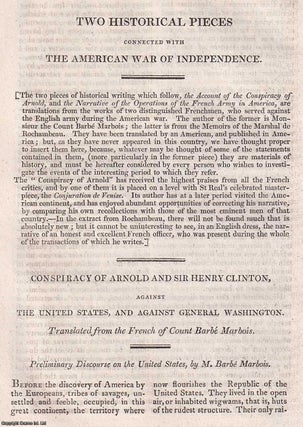 Conspiracy of Benedict Arnold and Sir Henry Clinton, against the. AMERICA WAR OF INDEPENDENCE.