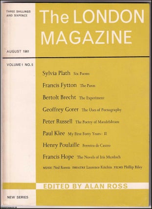 Item #368589 Sylvia Plath : Six Poems. The London Magazine, August 1961, Volume 1, Number 5. Six...