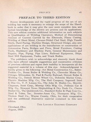 Procedure Handbook of Arc Welding, Design and Practice. 3rd Edition. The Lincoln Electric Company, Cleveland, Ohio, U.S.A.