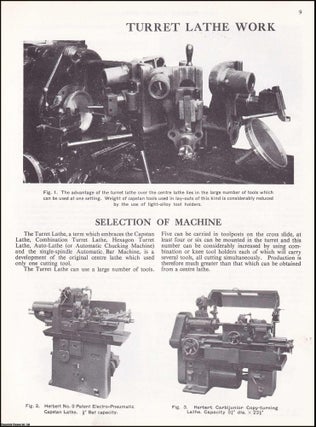 Turret Lathe Work. Published by Alfred Herbert Ltd. LATHES.