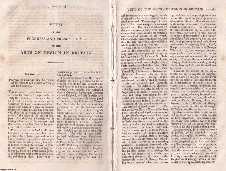 Item #368602 View of the Progress and Present State of the Arts of Design in Britain; Painting...