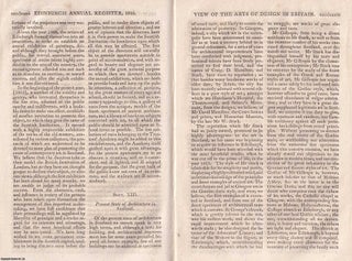 View of the Progress and Present State of the Arts of Design in Britain; Painting and Engraving, Fine Arts in Scotland, etc. An original article printed in 1816 : 50 pages.