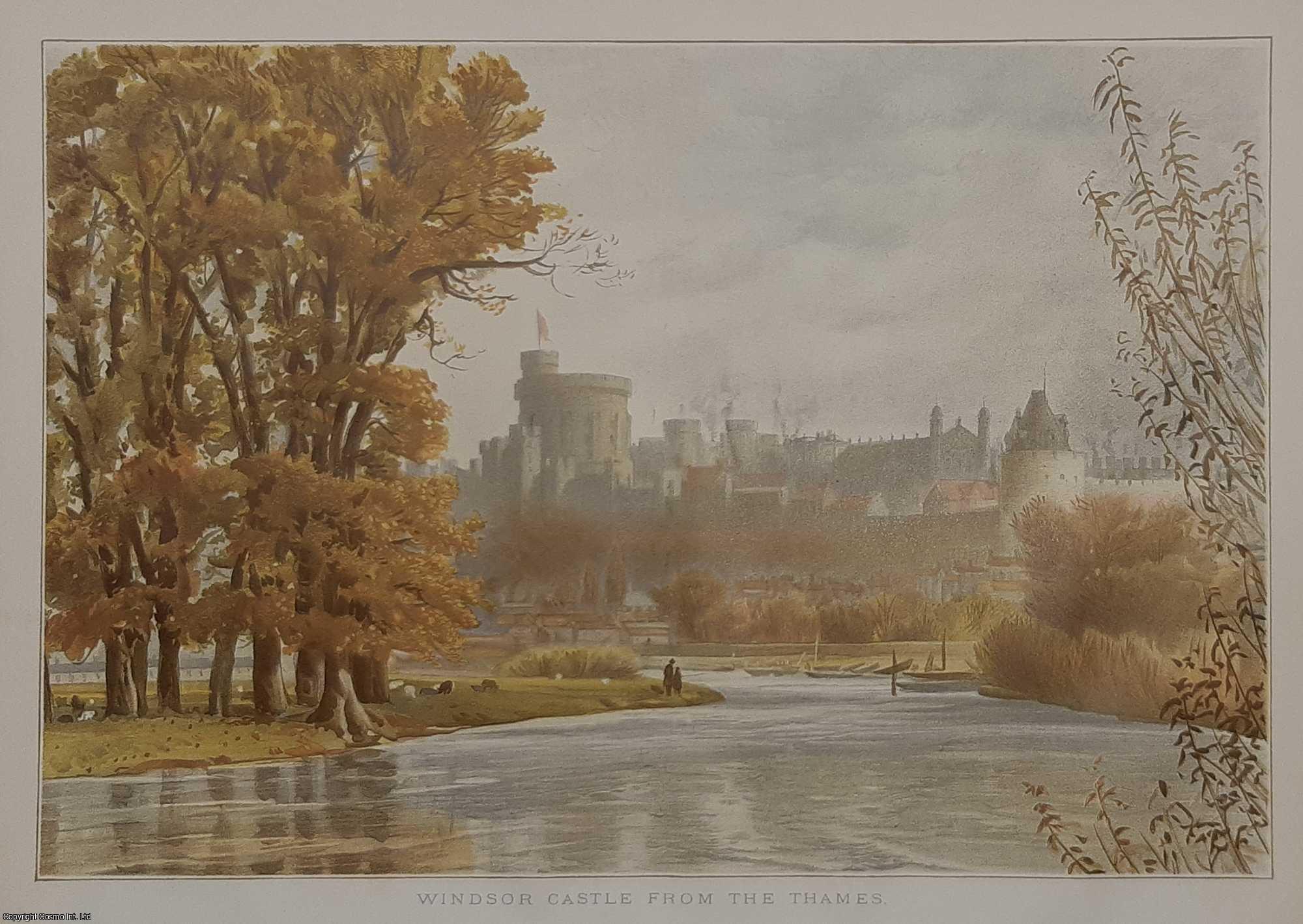 Windsor Castle from The Thames. An original full page colour ...