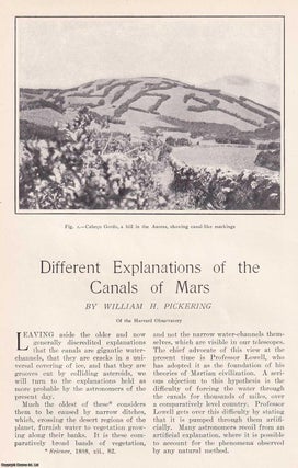Item #368808 Different Explanations of the Canals of Mars. By William H. Pickering. An original...