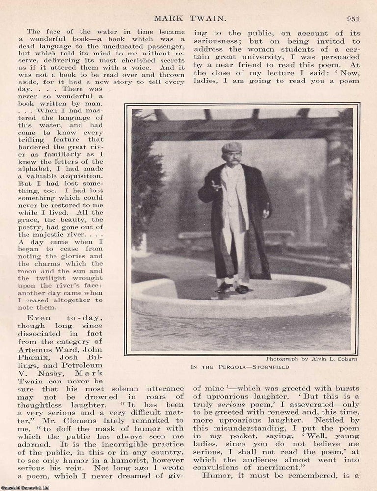 Item #368822 Mark Twain, by Archibald Henderson. An original article from the Harper's Monthly Magazine, 1909. MARK TWAIN.
