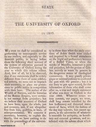 State of the University of Oxford in 1809. An original. OXFORD UNIVERSITY.