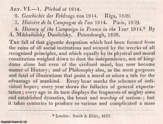 Item #368896 Description of the war of Russian Emperor Alexander in France against Napoleon in...