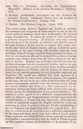 Item #368903 The Austrian Treaty : the German Commercial League. An unattributed review for the...