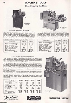 Randalls Limited Engineering Catalogue. Illustrated Catalogue of Machine Tools, Power. MANUFACTURER'S CATALOGUE.