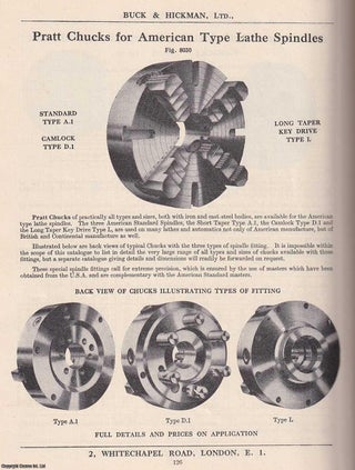 Item #368975 Buck & Hickman Ltd., General Catalogue of Tools & Supplies for all Mechanical...